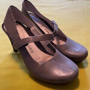 TSUBO 'Acrea' Gray Leather Molded Comfort Mary Jane Slingback Pumps Size US 8